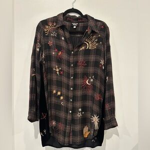 Johnny Was Zodiac Embroidered Top